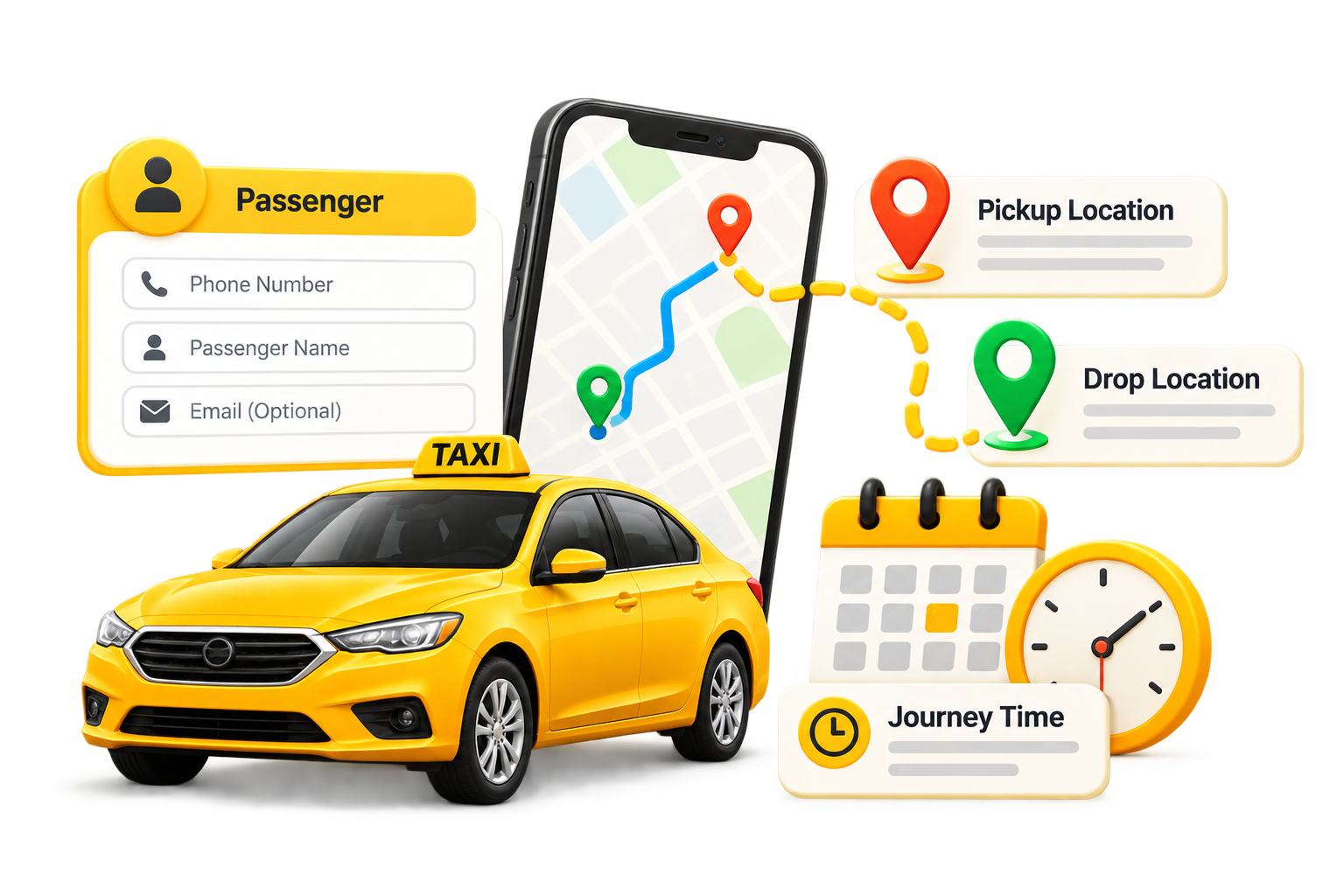 Fleet details section of the booking screen with Select Fleet vehicle options